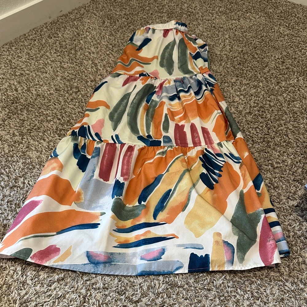 Colorful Abstract Print Dress